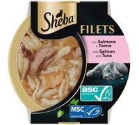 SHEBA Filets Cat Lattina Multipack 32x60G SALMONE TONNO
