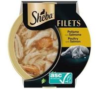 Sheba Filets per Gatti Pollame e Salmone Vaschetta 60g