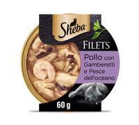 SHEBA® Filets Pollo Gamberetti e Pesce 32 vaschette da 60g
