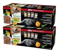 Sheba Nature’s Collection Selezione Assortita in Salsa, gusti Pollo, Tacchino, Tonno, Salmone, cibo umido completo per gatti adulti, 72 Bustine da 85g