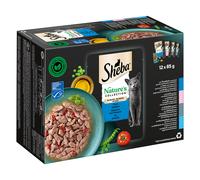 Sheba Nature's Collection in Salsa Protein 96 x 85 g - Varietà raffinata (Pollo, Tacchino, Tonno, Salmone)