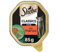 Sheba Patè classics 85gr Manzo - confezione da 22 pezzi - Cibo umido per gatti - 1° ORDINE? scegli lo sconto BZR5 / BZR20 + 200 punti fedeltà