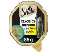 Sheba Patè classics 85gr Vitello e pollo - confezione da 22 pezzi - Cibo umido per gatti - 1° ORDINE? scegli lo sconto BZR5 / BZR20 + 200 punti fedeltà