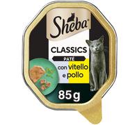 Sheba Paté Classics, Cibo per Gatto con Vitello e Pollo, 22 Vaschette da 85 g, T