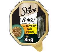Sheba Sauce Collection in Salsa, Cibo per Gatto con Tacchino, Pollo & Verdure -