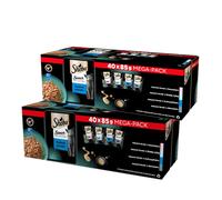 SHEBA Sauce Collection Sapori di pesce bustine 80x85 g - alimento umido completo per gatti adulti, in salsa