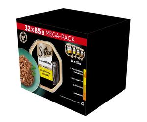 SHEBA Select Slices in Gravy Mix di sapori di pollame in salsa di pollame, pollo e tacchino 32x85g