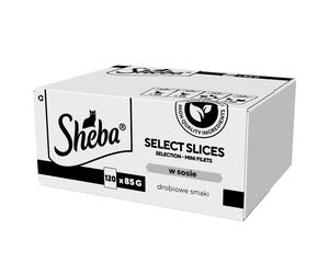 SHEBA Selection Select Slices Aromi di pollame in bustina 120 x 85g in pezzi di salsa con: anatra, pollo, pollame, anatra e tacchino per gatti adulti