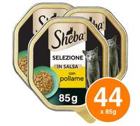 Sheba Selezione in Salsa Cibo per Gatti al Gusto Pollame - 44 Vaschette