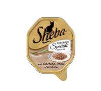 Sheba Creazioni speciali in salsa 85gr Tacchino, Pollo e Verdure - confezione da 22 pezzi - Cibo umido per gatti - 1° ORDINE? scegli lo sconto BZR5 / BZR20 + 200 punti fedeltà