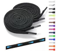 Shecret 2 Paia di Lacci Elastici per Scarpe, Piatti - Lacci Elastici Senza Nodo per Bambini e Adulti, Larghi 7 mm, Laccio in Gomma