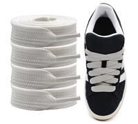 Shecret Fermacavi Spessi per Adidas Campus 00s, Confezione da 2 Paia Lacci Spessi Piatta e Larga da 15mm, Lacci di Ricambio per Scarpe da Ginnastica - Beige