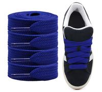 Shecret Fermacavi Spessi per Adidas Campus 00s, Confezione da 2 Paia Lacci Spessi Piatta e Larga da 15mm, Lacci di Ricambio per Scarpe da Ginnastica - Blu