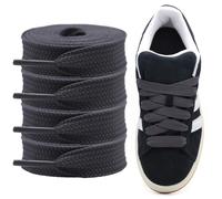 Shecret Fermacavi Spessi per Adidas Campus 00s, Confezione da 2 Paia Lacci Spessi Piatta e Larga da 15mm, Lacci di Ricambio per Scarpe da Ginnastica - Grigio