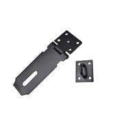 Shed Gate Latch Stainless Steel Drawer Padlock Hasp Door Clasp Lock Home Burglar-proof Bolt Buckle Screws Safety(Black 5 inch)
