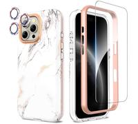 SHEDEER Custodia per iPhone 16 Pro Max con protezione per fotocamera + pellicola protettiva + paraurti, custodia per iPhone 16 Pro Max lucida elegante, antiurto a 360 gradi custodia protettiva per