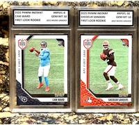 SHEDEUR SANDERS #30 E CAM WARD #4 PANINI FIRST LOOK Graded Gem-Mt 10 Rookie LOT