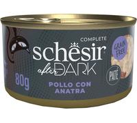 Schesir Cat After Dark Complete Paté di Pollo con Anatra - Schesir Cat After Dark Complete Paté di Pollo con Anatra - Lattina da 80 Gr - CONFEZIONE RISPARMIO