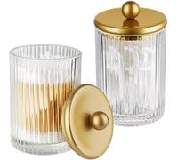 SheeChung Confezione da 2 contenitori Qtip in vetro (oro)