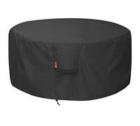 SheeChung - Copertura per braciere, impermeabile, 600D resistente, per braciere da patio (rotonda 127 x 61 cm), adatta per tavoli e bracieri a gas da 114,3 cm, 116,8 cm, 121,9 cm, 127 cm, nero