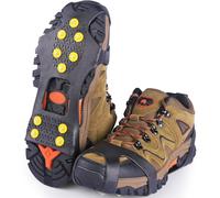SHEEFLY Impugnature da ghiaccio per scarpe e stivali, antiscivolo da neve, ramponi da ghiaccio a trazione, ramponi portatili aggiornati per donne, uomini, bambini, escursionismo, corsa, passeggiate
