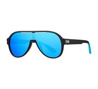 SHEEN KELLY Occhiali da sole polarizzati sovradimensionati da pilota per uomini donne Trendy Retro TR90 One-Piece Color Mirror Shades 90s Eyewear