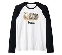 Sheep Baa Divertente Amante delle Pecore Divertente Baa Maglia con Maniche Raglan