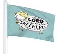 Sheep Flag 3x5 FT Cute Animal Lamb is My Shepherd Quote Outdoor Flags Large Welcome Yard Banners Home Garden Yard Lawn Decor Green White