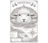 Sheep Isle Notebook: 6 x 9 Inch College Ruled | 110 Pages To-Do List & Lined Journal | Cute Animal Map Cover for School, Work & Daily Planning