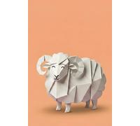 Sheep Notebook: A Mimimalist 6x9 inch 120 Page College Ruled Geometric Origami Sheep Journal for Students & Artists
