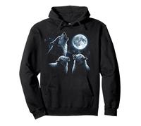 Sheep Shirt Sheep And Wolf Howling at The Moon Felpa con Cappuccio