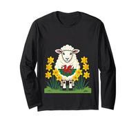 Sheep Support Galles St Davids Day Design Maglia a Manica