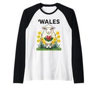 Sheep Support Galles St Davids Day Design Maglia con Maniche Raglan