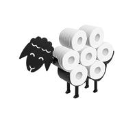 Sheep Toilet Paper Holder, Freestanding & Wall Mount Toilet Tissue Storage Container For Bathroom, Matte Black Animal Style Toilet Tissue Holder, Cat Tissue Roll Stacker (Sheep)