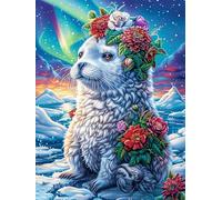 Sheep with A Flower Crown in A Snowy Forest Rompicapo 300 Pezzi Botticelli Per Appassionati Wildlife Pet Cartone Rigido Nascita Di Venere Per Decorazione Murale Edizione Limitata Con Poster Incluso 3