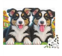 SheepCane Rompicapo 1000 Cuccioli Collie Stampa HD Per Viaggiatori Portatile Serate Tra Amici Facile Da Conservare 70x50cm/1000pcs