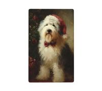Sheepdog Dressed As Santa Claus - Placca singola da parete vuota per interruttore della luce, decorativa, 1 banda, per cucina, camera da letto, bagno, dimensioni 11,4 x 7 cm