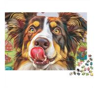 Sheepdog Puzzle 1000 Pezzi Aussie Smile in Cartone Anti-stress Per Bambini 12+ Famiglia Tempo Libero Regalo Set Completo Interlocking 38x26cm/1000pcs