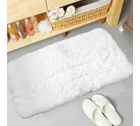 Sheepping Tappeto Bagno Antiscivolo, 80 X 50 cm Tappetino Bagno Assorbente Microfibra, Tappeto Bagno Lungo Lavabile in Lavatrice per Bagno, Vasca, Doccia, Bianco