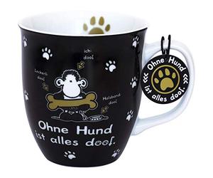 Sheepworld 45704 Tasse mit Motivdruck "Ohne Hund ist alles doof.", mit Geschenktag