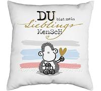 Sheepworld 46951 - Cuscino decorativo, motivo umano, 40 x 40 cm, double-face, multicolore