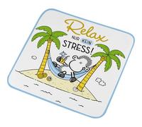Sheepworld 74126 - Asciugamano magico con scritta Relax, piccolo asciugamano, per ospiti, in forma pressata, 30 cm x 30 cm, in cotone, regalo, divertente sorpresa