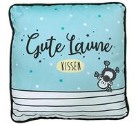 Sheepworld - Cuscino con stampa e scritta, Poliestere, Azzurro, 25 cm x 25 cm