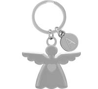 Sheepworld Portachiavi angelo custode con iniziali, lunghezza 6,5 cm, metallo, regalo di compleanno, battesimo, comunione, Motivo A blu, Länge 6,5 cm, Motivo "A blu"