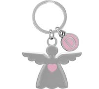 Sheepworld Portachiavi angelo custode con iniziali, lunghezza 6,5 cm, metallo, regalo di compleanno, battesimo, comunione, Motivo D, Länge 6,5 cm, Motivo "D"