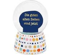 Sheepworld Sfera da sogno con scritta "Gute Zeiten | Palla di neve per agitare, altezza 6,5 cm, con glitter colorato, regalo, compleanno, Pasqua | 74842
