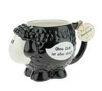 Sheepworld Tazza a forma di pecora | Tazza figurata a forma di pecora, senza te è tutto stupido, dolomite, 50 cl | regalo, articolo decorativo | 46339