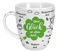 Sheepworld Tazza Ohne Glück ist alles doof | Porcellana 45 cl | Tazza per caffè e tè, tazza con scritta, Capodanno | 46504, verde