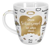 Sheepworld Tazza Senza angelo custode è tutto doof | Porcellana 45 cl | Tazza in porcellana per caffè e tè, tazza con scritta Angelo custode | 46507