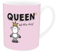 Sheepworld Tazza XL Queen of the day | Grande tazza da caffè in porcellana, XL Jumbo, 60 cl, tazza con scritta | regalo, fidanzato, fidanzata | 74724